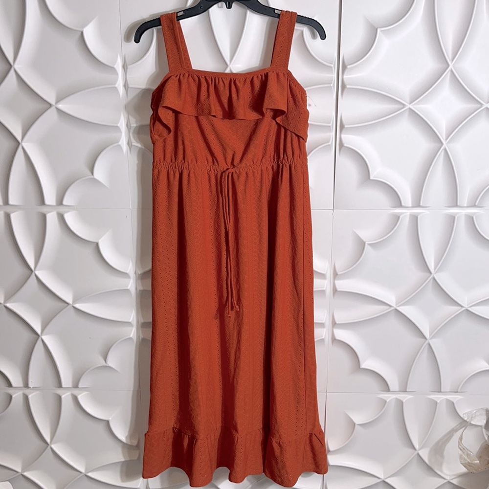 NEW adyson Parker burnt orange strapless dress sz S.  (86